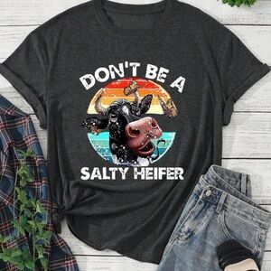 SHEIN Dark Gray Slogan Graphic Tee